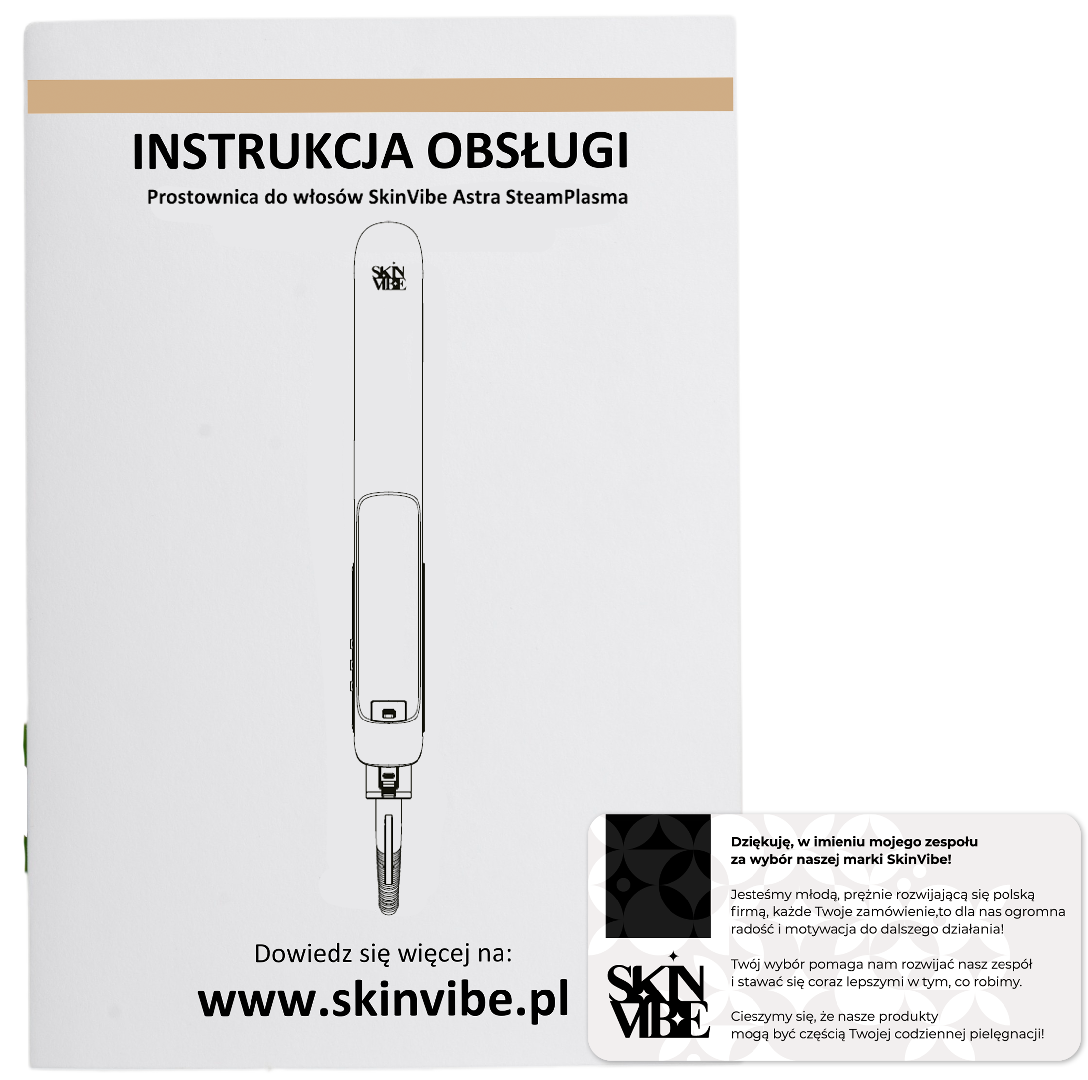 Instrukcja obsługi urządzenia + kartka z podziękowaniem