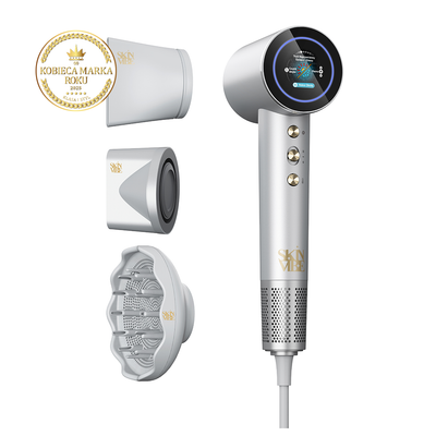 Suszarka SkinVibe Aurea Family x Plasma srebrna z akcesoriami i nagrodą Kobieca Marka Roku 2025
